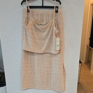 No Boundaries Ruffle Tan Cami And Maxi Skirt Set Size M